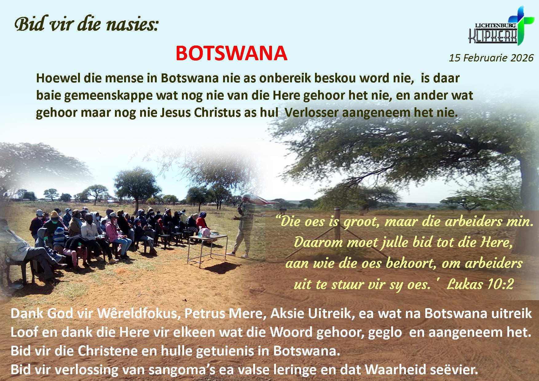 bid vir die nasies, Onbereiktes, klipkerk wereldfokus