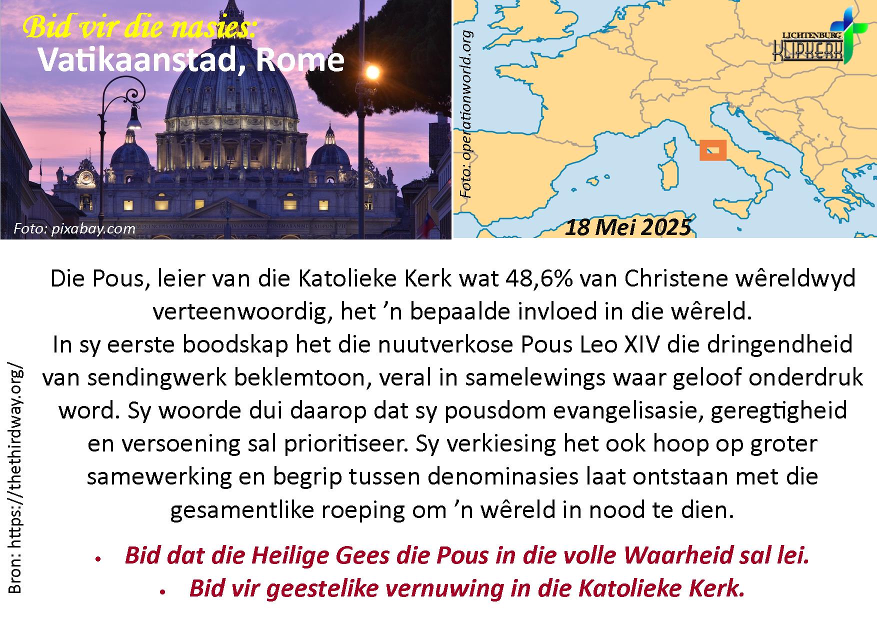 bid vir die nasies, Sirie, klipkerk wereldfokus