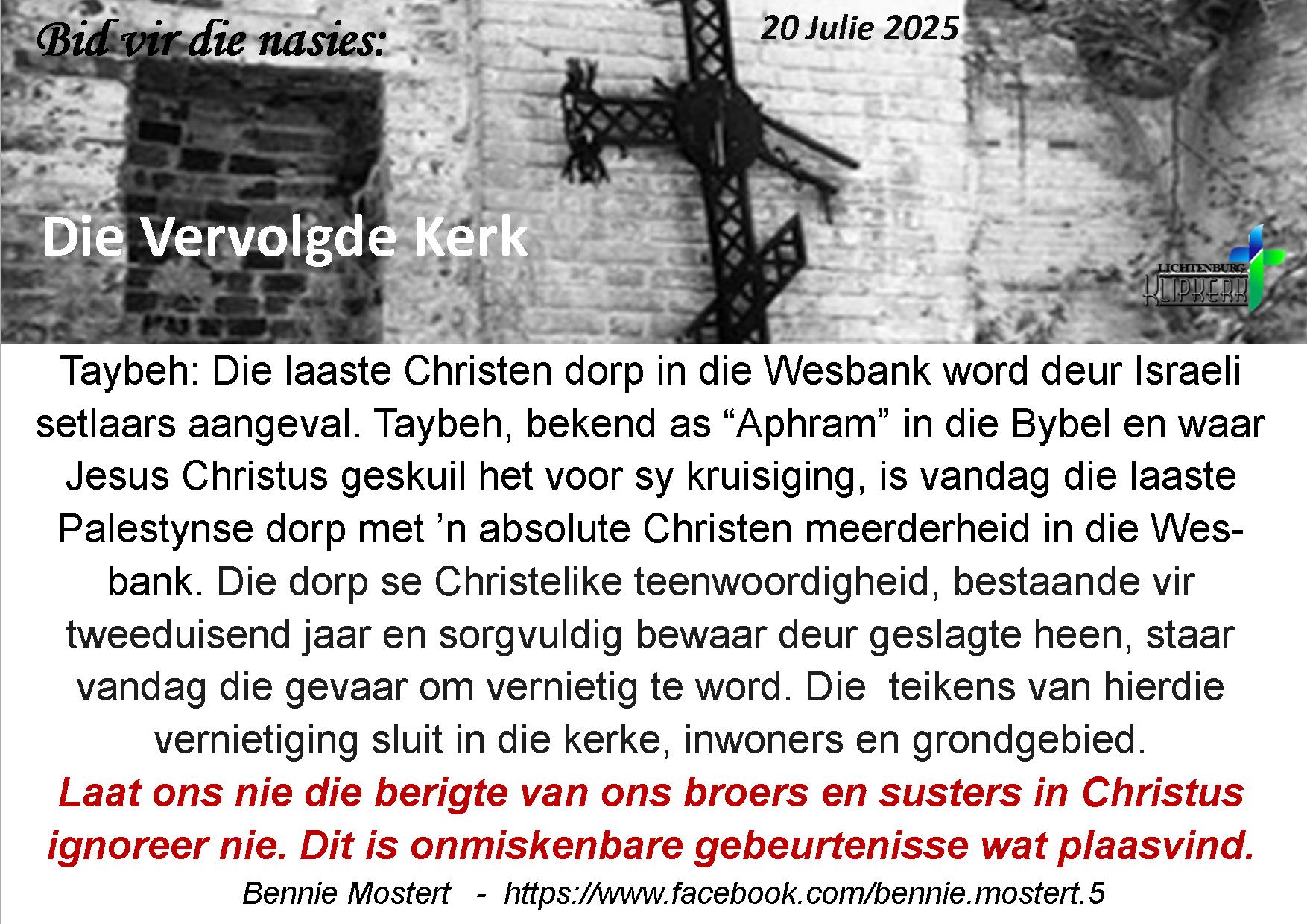 bid vir die nasies, Sirie, klipkerk wereldfokus