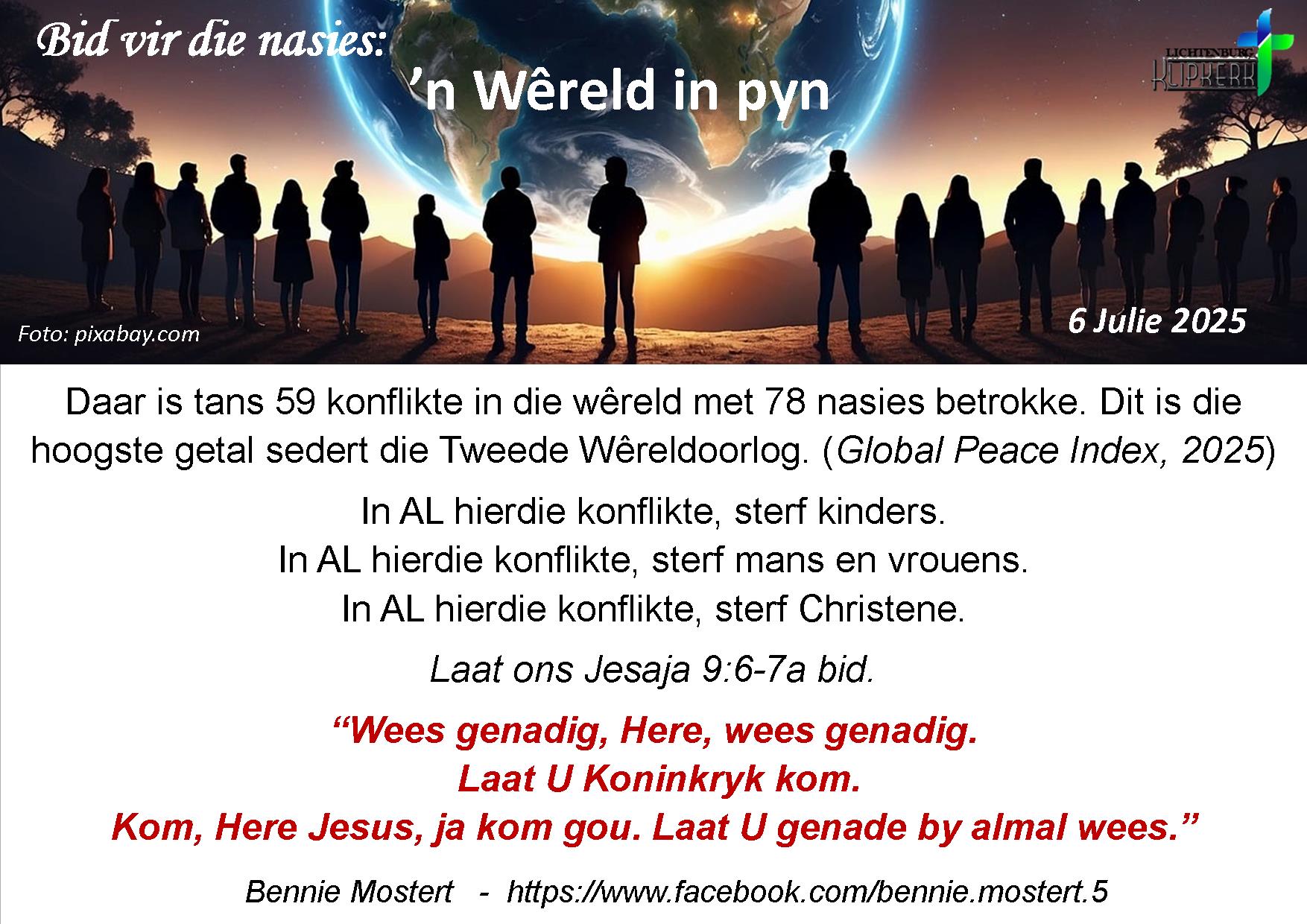 bid vir die nasies, Sirie, klipkerk wereldfokus