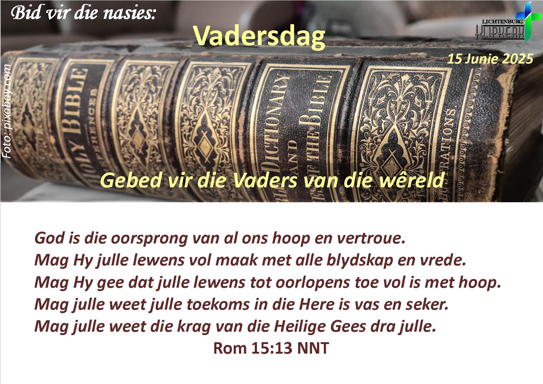bid vir die nasies, Sirie, klipkerk wereldfokus